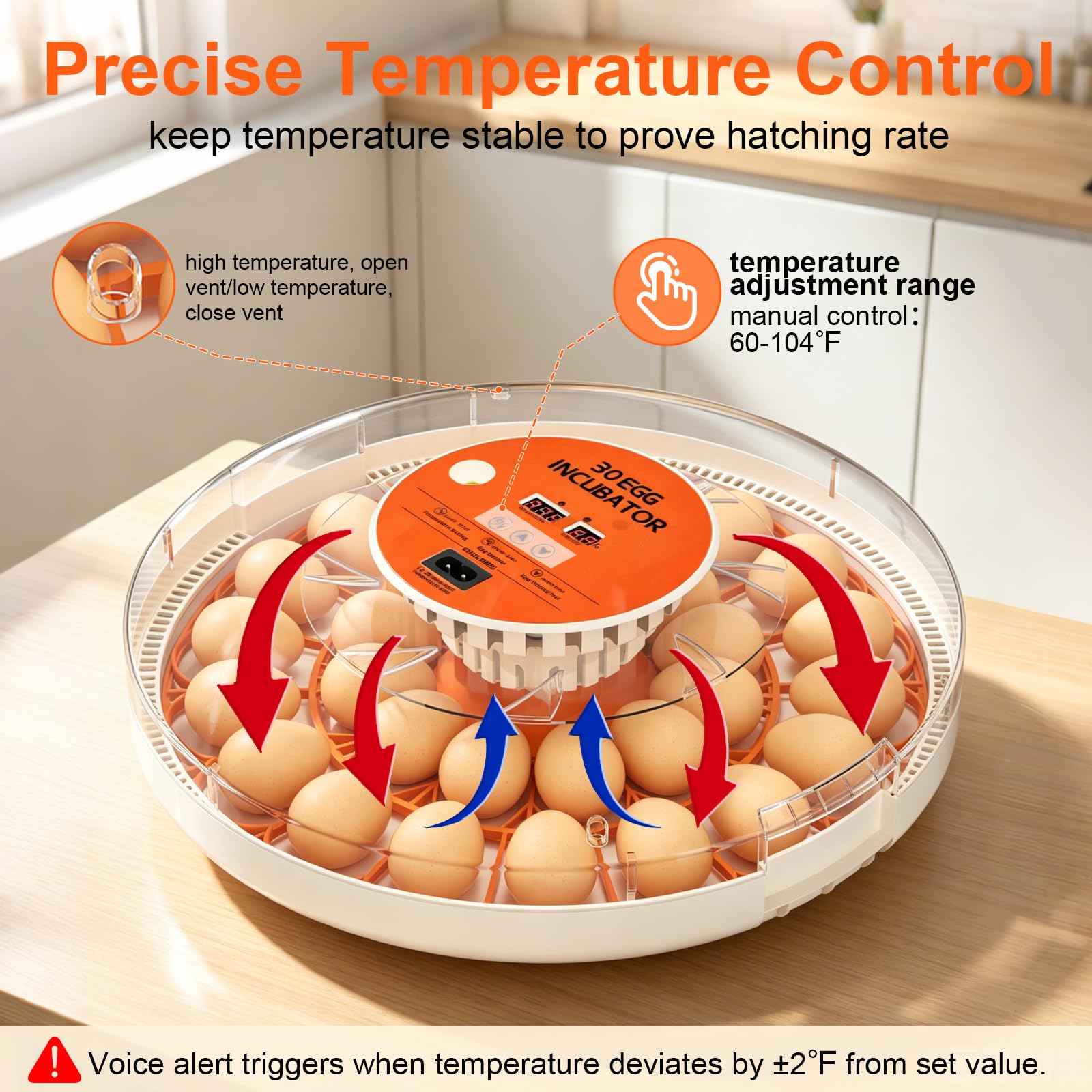 30 incubatrici per uova da cova con rotazione automatica delle uova, controllo della temperatura e dell'umidità, per pollame, anatra, oca, quaglia, uova di uccelli