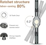 24 en 1 Set tournevis magnétique, tournevis à cliquet avec poignée en T & Cas portable, 58-Tooth En avant/en arrière DIY Kit d'outils de précision pour l'électronique, le mobilier, la montre et les réparations à domicile