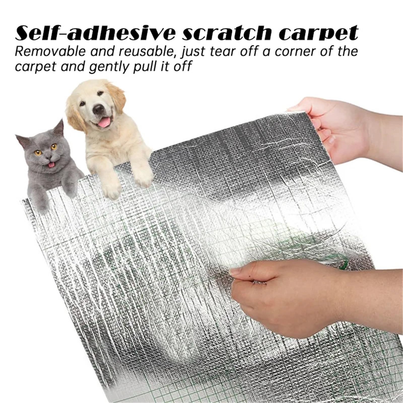 Kratzschutz Sofa Katze Selbstklebende Katzenkratzmatte, Möbelschutzdecke(Dark Gray,60x100cm)