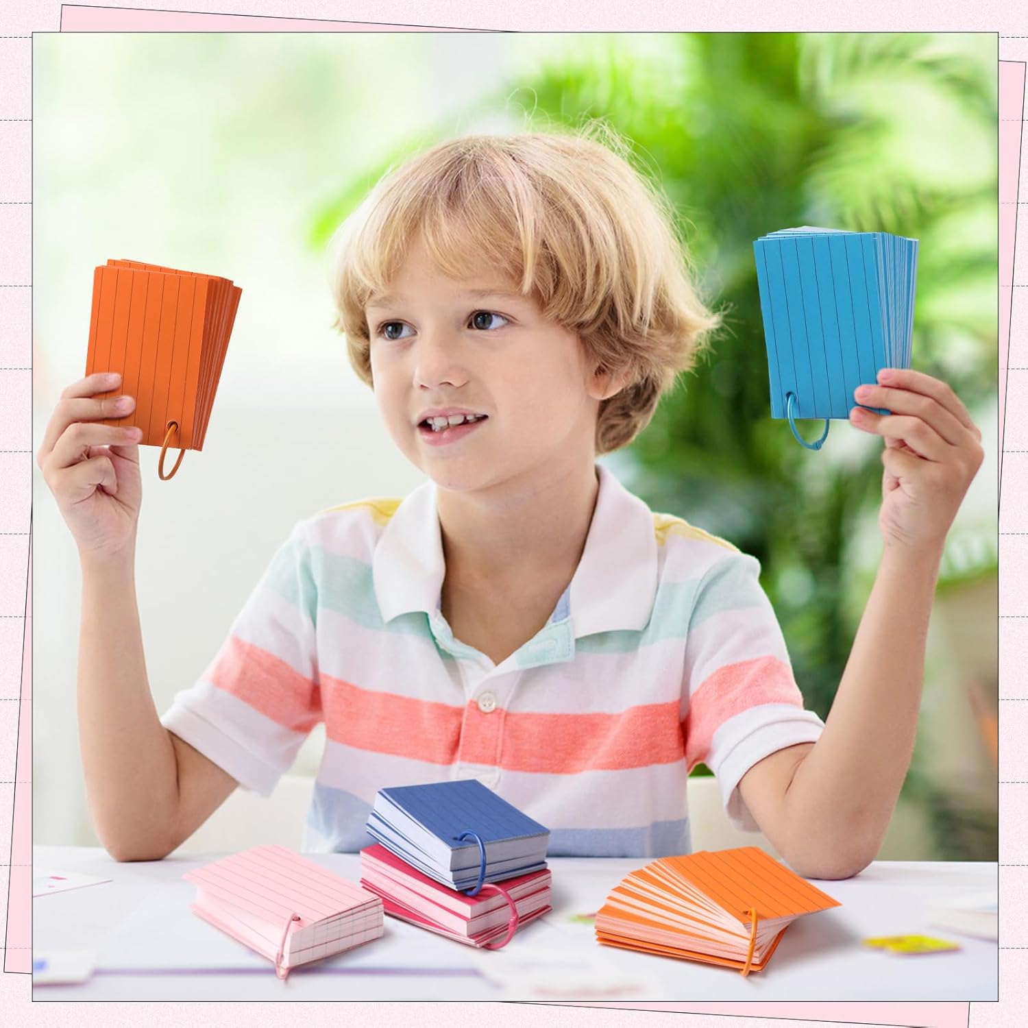 Ctosree 3000 Pcs Colorful Index Cards 2" x 3" Flash Cards with Hole 15 Colors Colored Index Cards with Metal Binder Rings 56lb Cover Heavy Study Cards for Studying Memory (Multicolor)