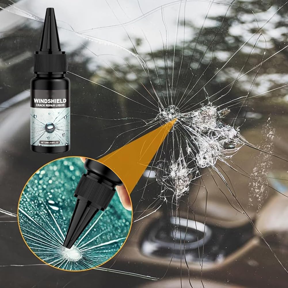 Liquido per la Riparazione di Crepe del Parabrezza dell'auto, Liquido per la Riparazione di Crepe, scheggiature da pietrisco, per Riparare Graffi, Fori, ragnatele, 20 ml (2)