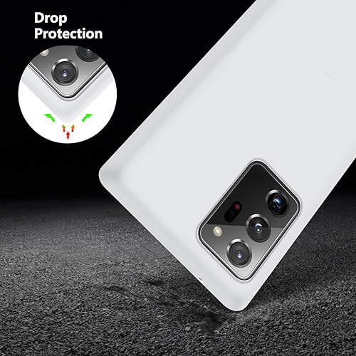 Miniatura 4 de E Segoi Diseñada para Galaxy Note 20 Ultra, funda de goma de gel de silicona líquida a prueba de golpes, cojín de forro de tela de microfibra suave