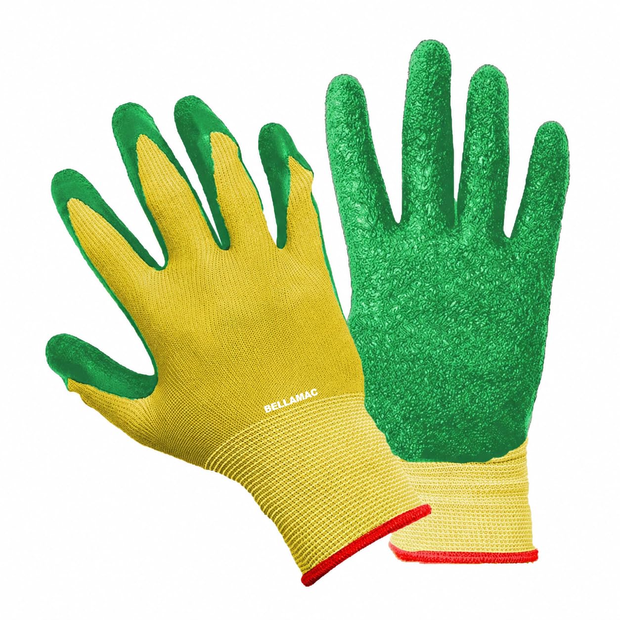Bellamac Gardening Gloves - Ergonomically Designed, Breathable Material, Crinkle Finish for Superior Grip, Polyester Cotton Seamless Liner, Heavy Duty Hand Gloves Farming & Agriculture-image-1