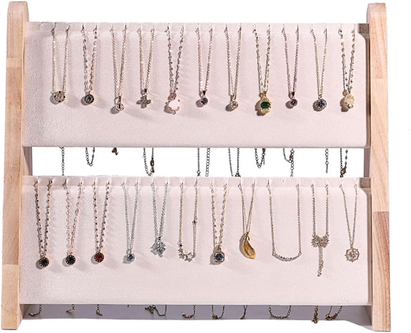 Practical Sturdy Solid Wood Necklace Bracelet Holder Vertical Jewelry Storage Rack for Artistics Craft Supplies