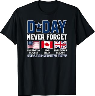 D-Day Never Forget June 6, 1994 Normandy France T-Shirt