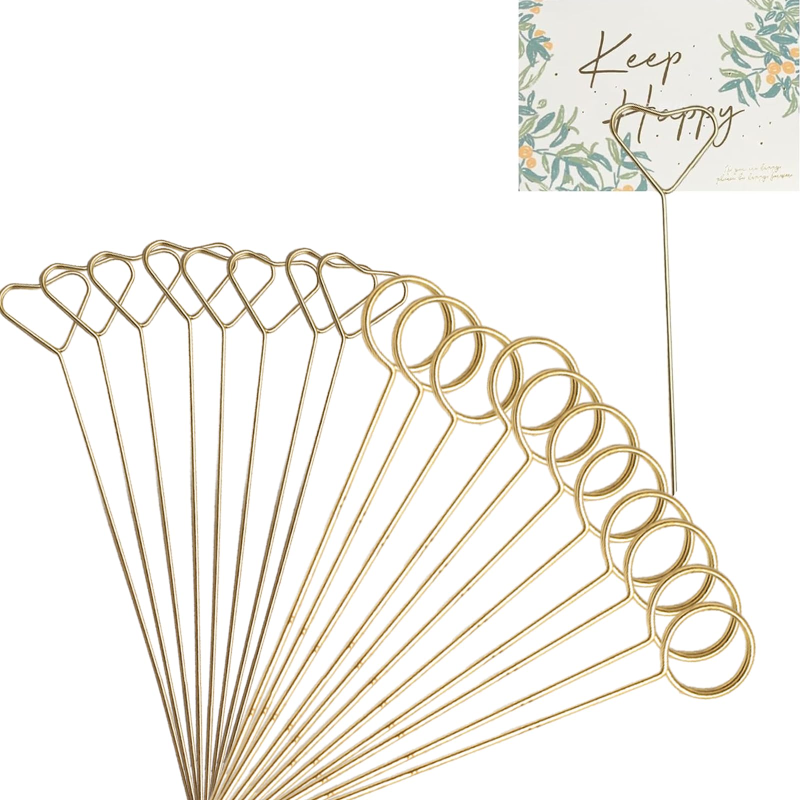 XIAONAN40pcs Floral Card Holder Picks,Flower Card Holder Stick,Metal Floral Place Card Holder for Floral Arrangement,Floral Picks for Wedding and Party (40)