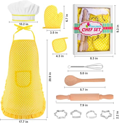 Miniatura 12 de Regalos para niñas de 2 a 8 años, juego de disfraz de chef para niñas, delantal para niñas, regalos de cumpleaños, Navidad, relleno de calcetines