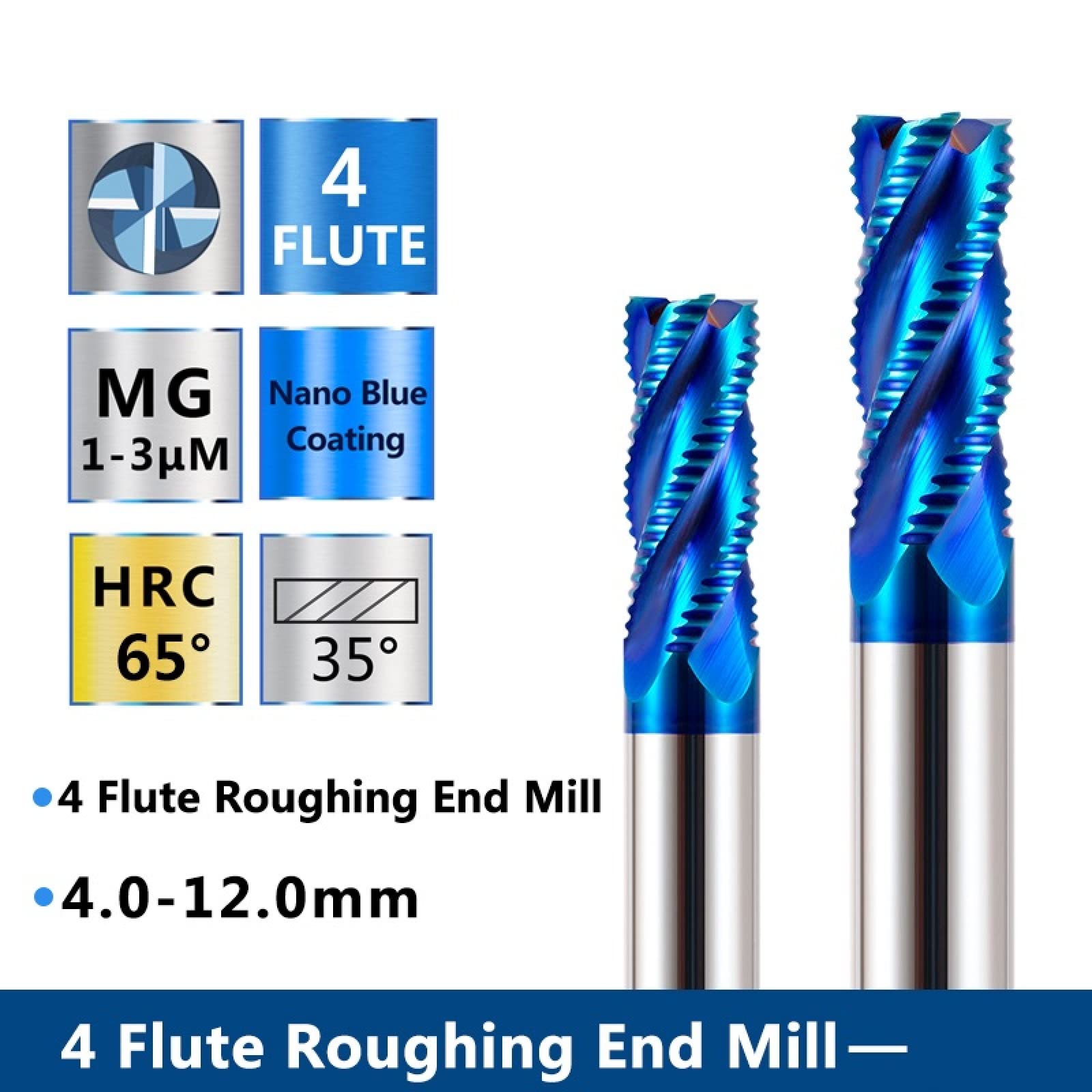 Outil Fraisage CNC 4 Fraises HSS-AL 4mm - Fraise à Défoncer Spirale 4 Cannelures - Pour Bois, PVC, MDF - Tige 6mm Outil Fraisage Gravure