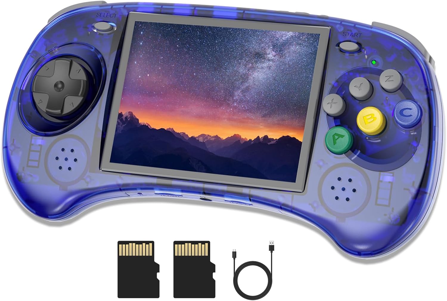 Dosnura RG ARC-S Retro Handheld Game Console 4 in IPS Screen Linux System RK3566 CPU 64Bit Video Game Player Built in 3500 mAh Battery Compatible with Bluetooth 4.2 and 5G WiFi(Blue T)