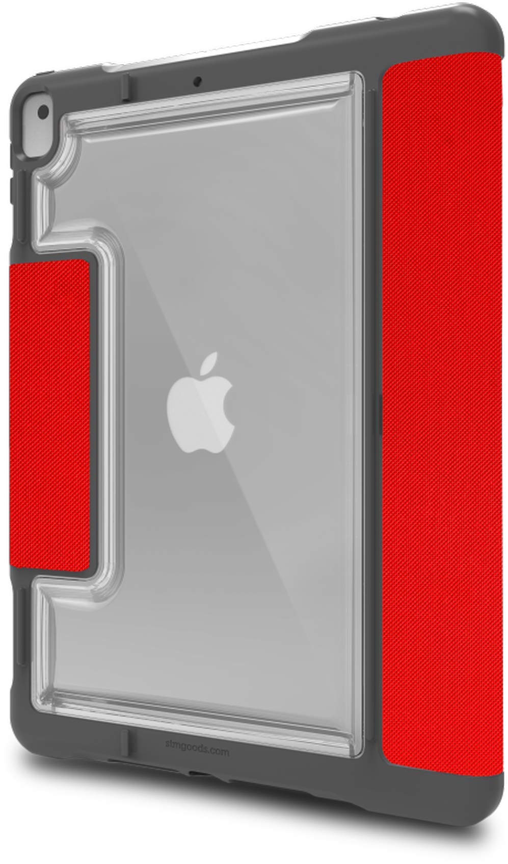 STM Bags Dux Plus DUO - Custodia per Apple iPad 10,2" (2019 e 2020), colore: Rosso/Trasparente [Militare Standard I Apple Pencil/Logitech Crayon I Impermeabile I Funzione leggio I Wake/sleep]
