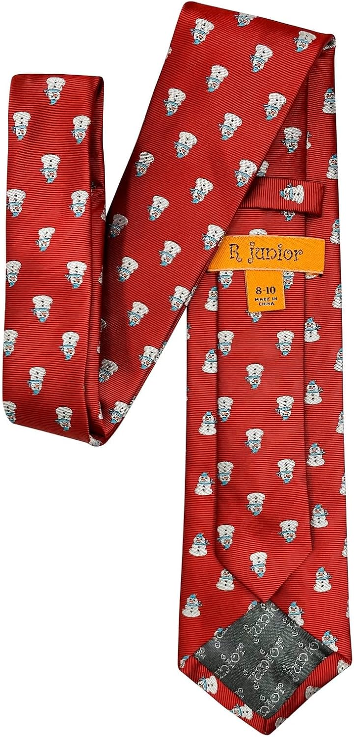 Retreez Christmas Cheerful Snowman Woven Boy's Tie - 8-10 years