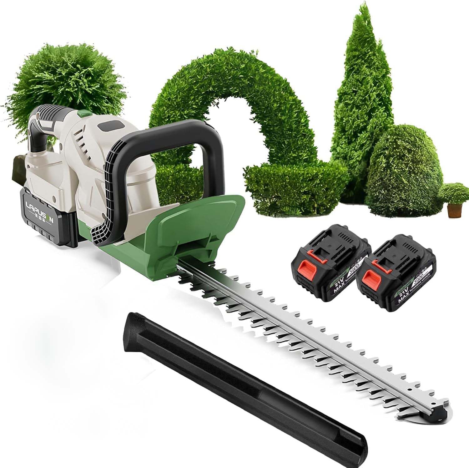 21V Cordless Hedge Trimmer, 20'' Handheld Cutter with LED Display, Perfect for Garden Trimming, Includes 2 Batteries for Extended Use