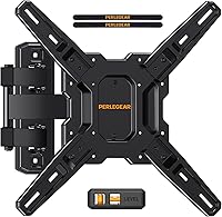 Perlegear PGMF3 Full Motion TV Wall Mount for 26-65 Inch TVs up to 82 lbs - Articulating Arms, Tool-Free Tilt/Swivel, VESA 400x400
