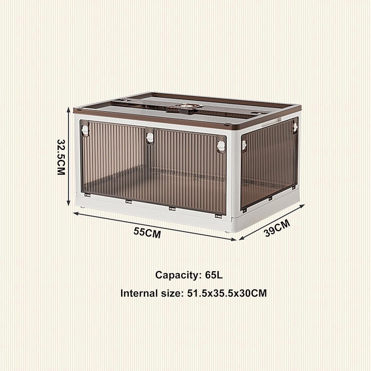 Scatole portaoggetti impilabili in plastica Trasparente con coperchi e Ruote - Grandi contenitori Organizer da 55x39x32,5 cm per casa, Ufficio, Camera da Letto e Soggiorno - Soluzioni di Arc