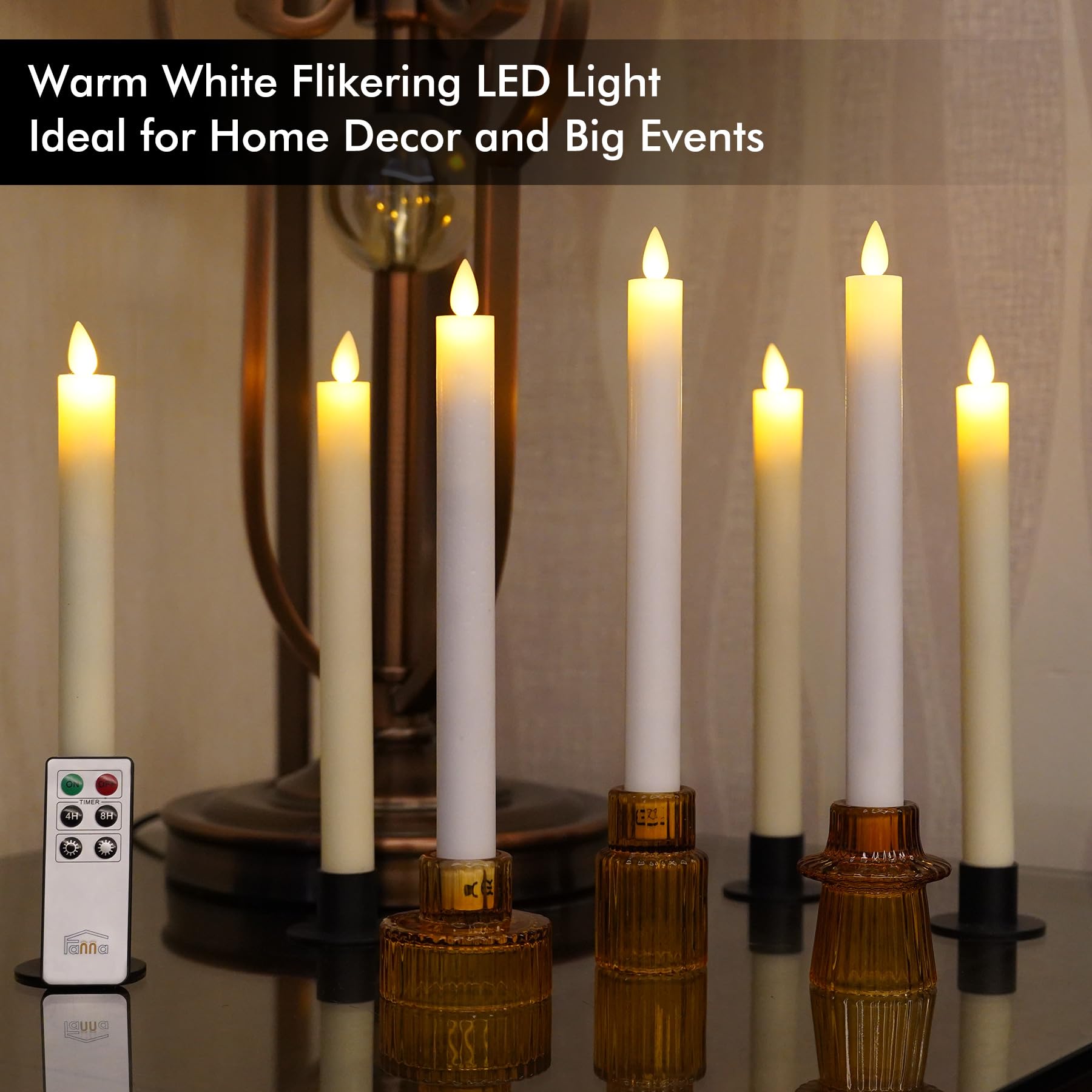 Candele LED Bianche Con Telecomando - Set Di 4 Candele Decorative Per Tavola E Eventi - Foto 10