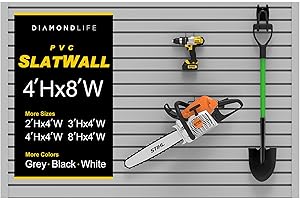 DLDIRECT 4'H x 8'W Slatwall Panel Garage Wall Organizer: Slatwall Board Storage System