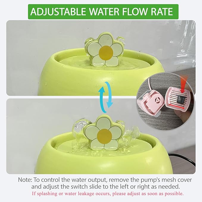 Bebedero automático para gatos de cerámica, 1.5L, color verde miniatura 6