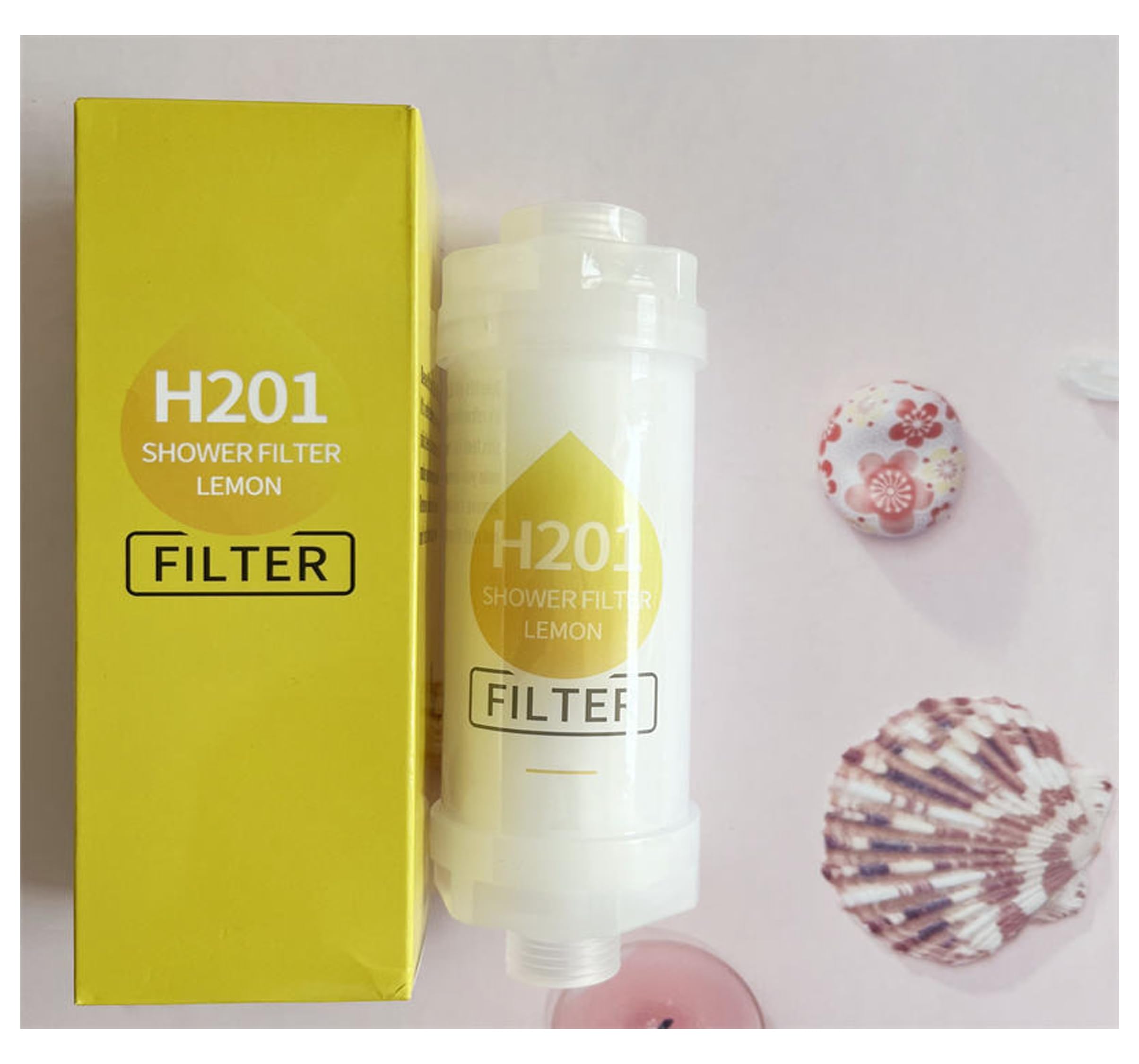 Shower Water Purifier - Vitamin C Shower Filter with Hard Water Softener - Eliminates Chlorine for Dry Skin & Hair Loss - Lavender Scent - 1 Pack (Lemon)