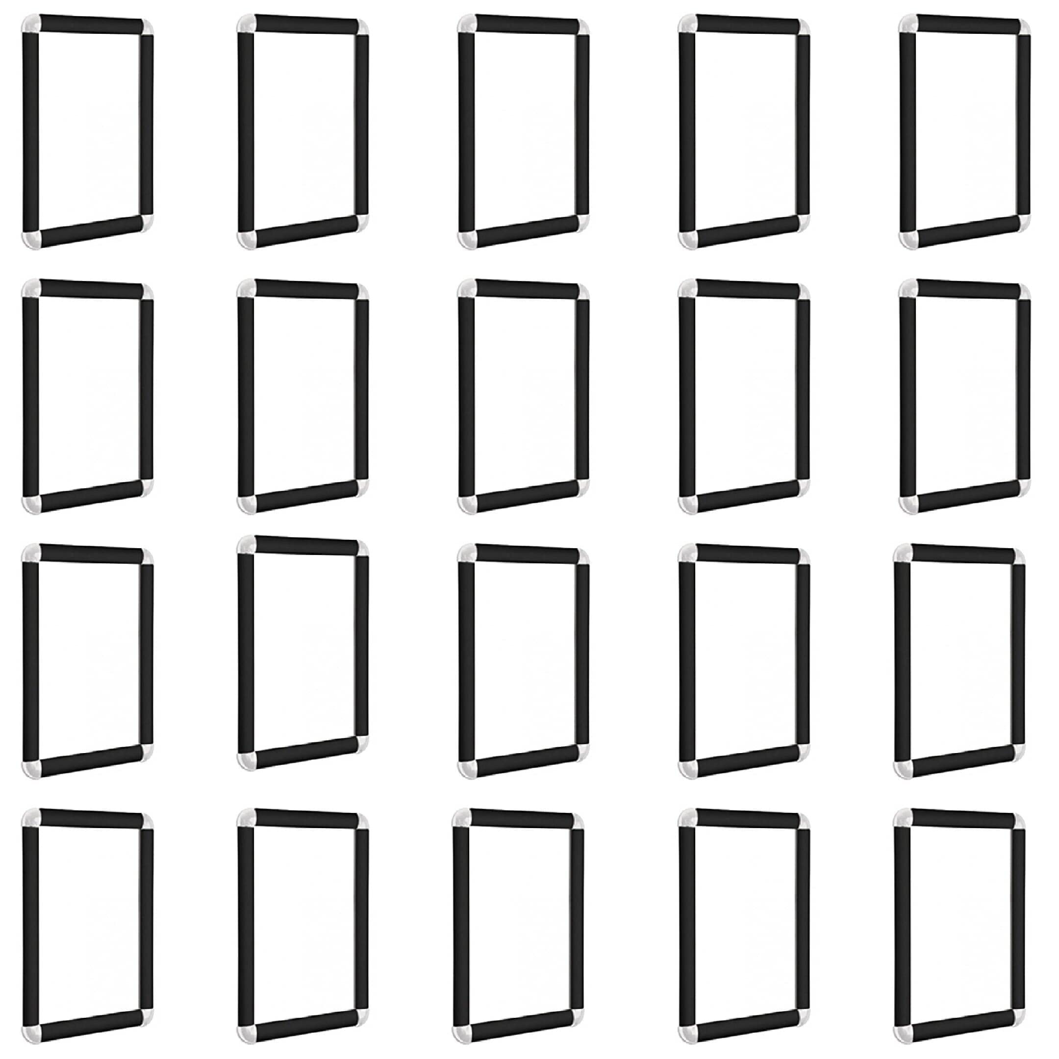 BLACK Snap Frame Picture Frame Clip Frame with Rounded Corners in 5 Sizes A0, A1, A2, A3, & A4 (20 X BLACK A4)