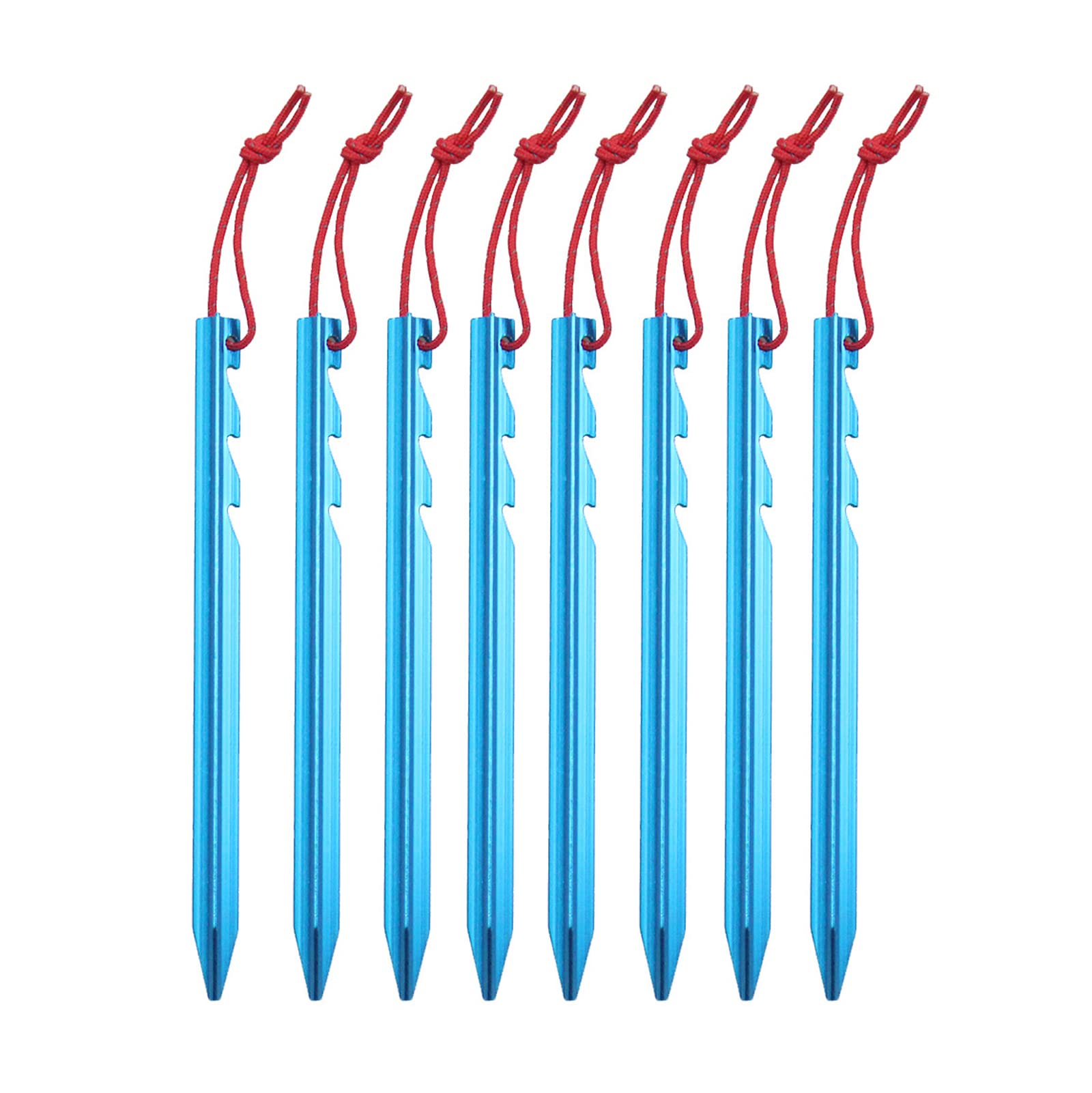 Piquets de tente piquets de tente ultralégers et robustes en alliage d'aluminium, piquets de tente robustes en forme de Y, avec corde réfléchissante, pour le camping, la plage, l'extérieur et le