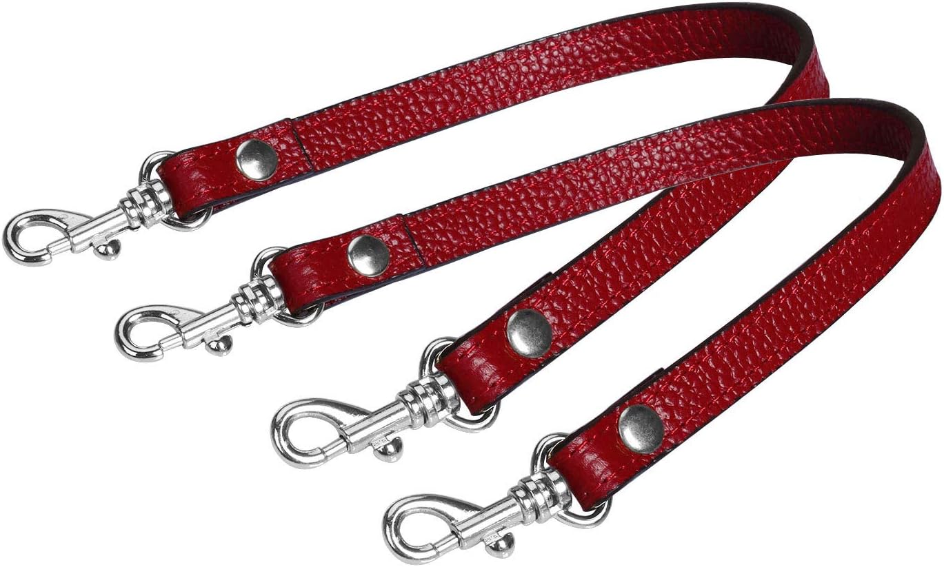 VanEnjoy Pair Full Grain Leather Replacement Strap for Handbags Clutch -16“Long,0.47" Wide