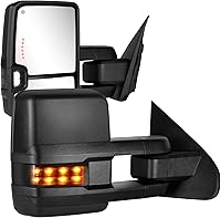 Vista 11 de Espejos de remolque para Chevy Silverado GMC Sierra 1500 2500 HD 3500 HD de 2014-2018 con cristal eléctrico, luz de señal LED con flecha, luz
