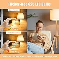 Vista 6 de hansang Bombilla LED G25 de 5 W (equivalente incandescente de 60 W) 2700 K blanco suave, bombillas decorativas, base E26, 500 lúmenes, perfecta