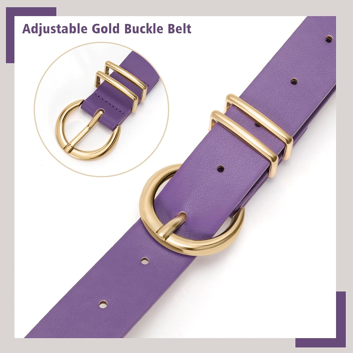 WHIPPY Women Leather Belt Fashion Design belt Gold Buckle Ladies Belt for Jeans Pants Dresses - Image 4