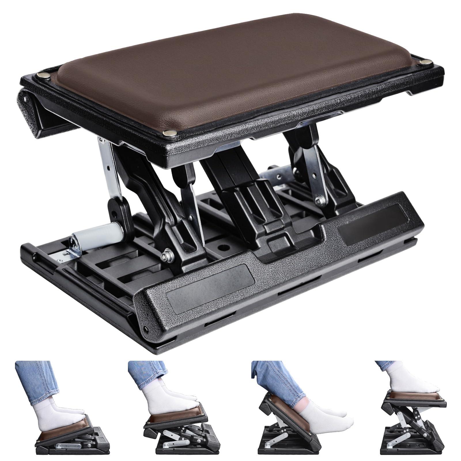 Photo 1 of Scalebeard Foot Rest for Under Desk at Work,Height Adjustable Infinite Angle Under Desk Footrest,Ergonomic Foot Stool for Office,Gaming,Computer,Removable Pad Leg Rest with Massage Beads,All-Season