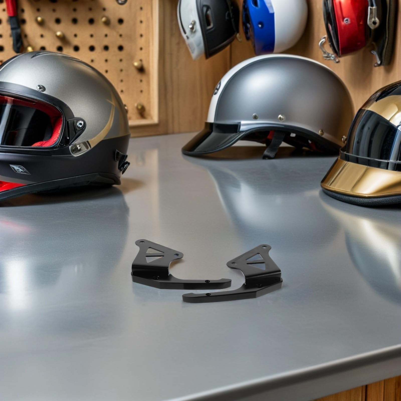 SHINEOFI Poignées de Maintien Arrière Moto en Alliage D’Aluminium, Barres D’Appui Siège Arrière Universelles Noires, Accessoires Passager Moto pour Toutes Saisons, Installation Rapide