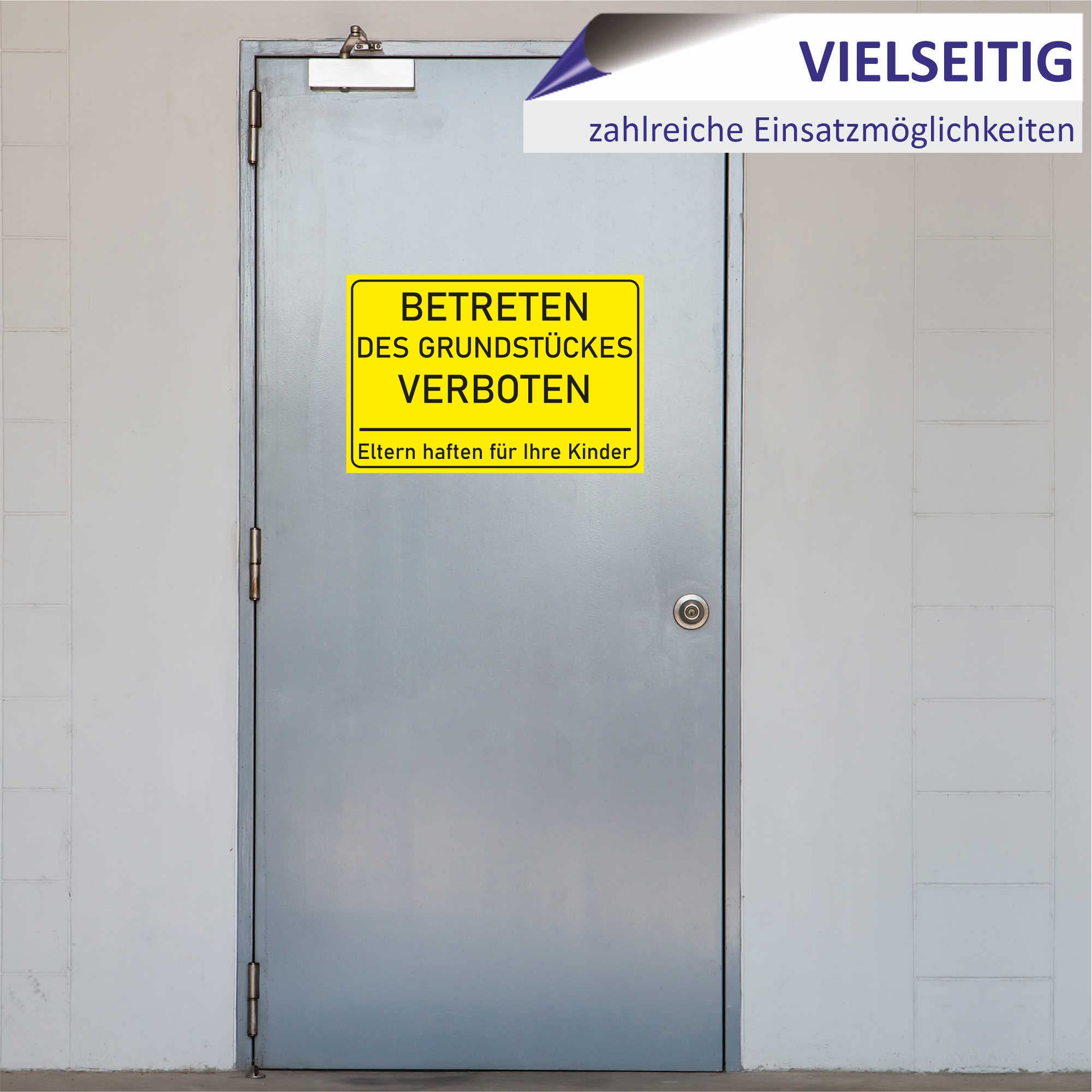 INDIGOS UG - Panneaux - 297 x 210 mm - Panneau DIN A4 30 pièces - Entrée interdite au terrain - Plaque composite en aluminium - Pour garage, hôtel, parking, école, abri auto, entreprise
