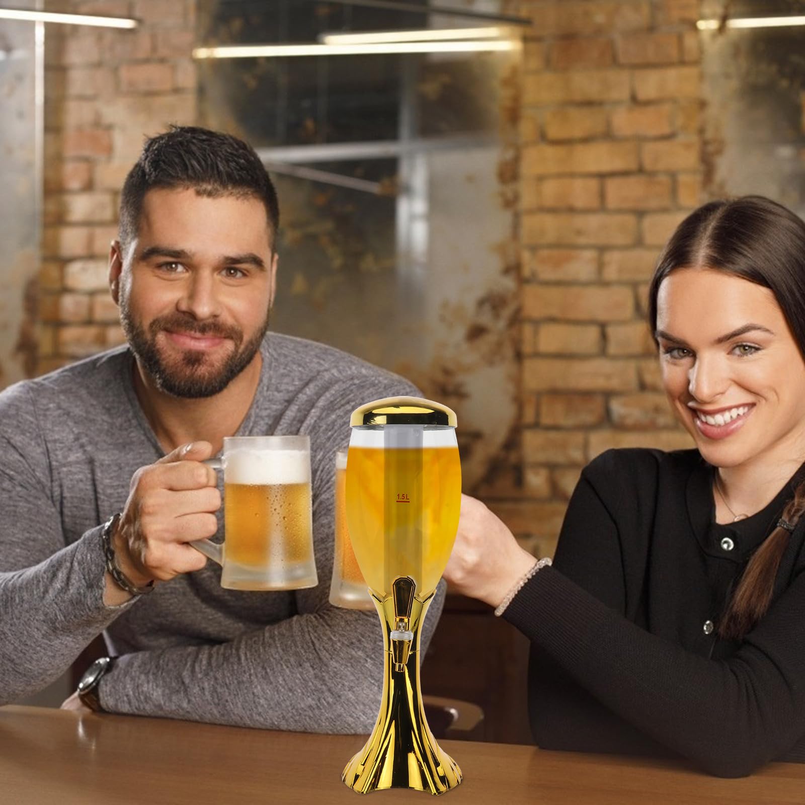 1,5l Party Bierzapfanlage mit Kreativem Design und Einfachem Nachfüllen als Oktoberfest Deko und Praktischer Getränkespender für Partys