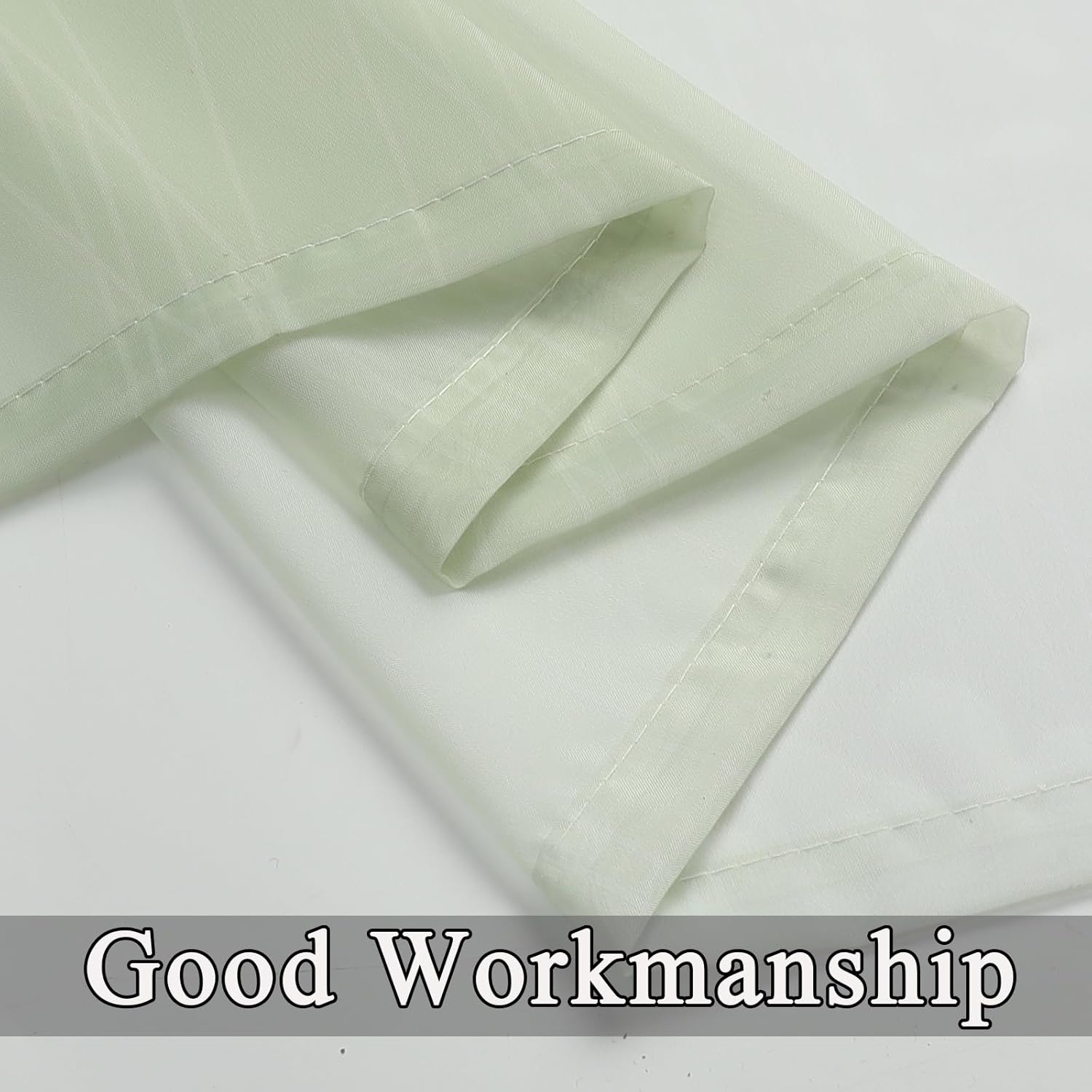Estelar Textiler Sage Green and White Ombre Semi Sheer Wavy Line Pattern Curtains 84 Inch Long for Living Room, Gradient Light Filtering Grommet Window Drapes for Bedroom/Dining Room,52Wx84L,2 Panels