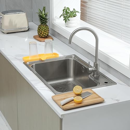 Vista 229 de Jaboneras de baño de silicona con boquilla de drenaje, organizador de fregadero de baño y cocina, soporte para esponja, bandeja de jabón para Gris