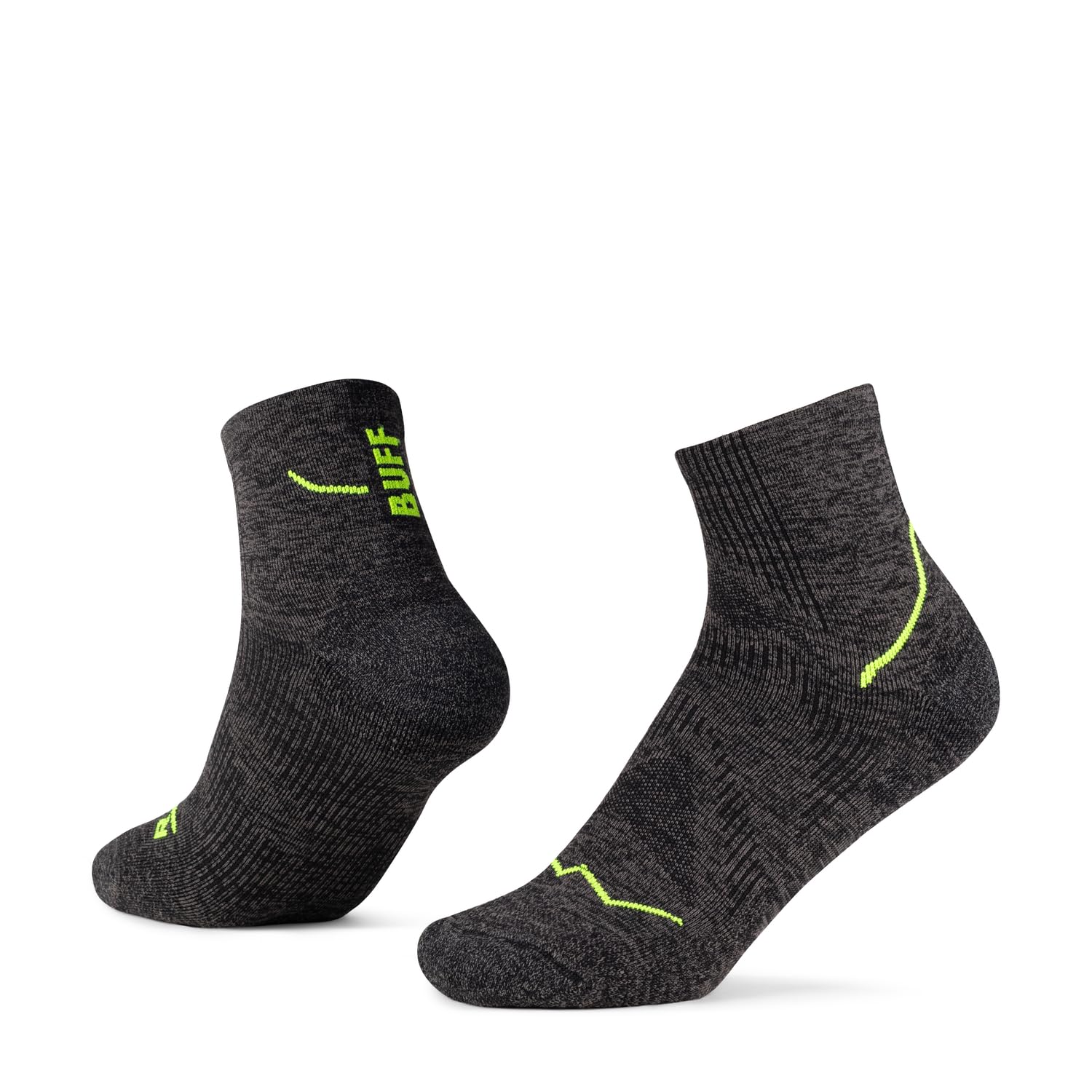 Buff®| Socks Dryflx Quarter Quick-Drying, Padded, Running, Sprinting, Fresh, Comfortable M Black