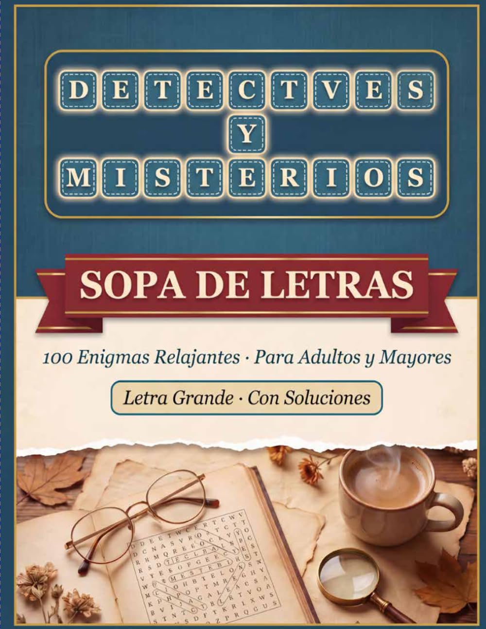 Detectives y Misterios: Sopa de Letras: 100 Enigmas Relajantes para Resolver — Desafíos Divertidos de Lógica para Adultos y Mayores