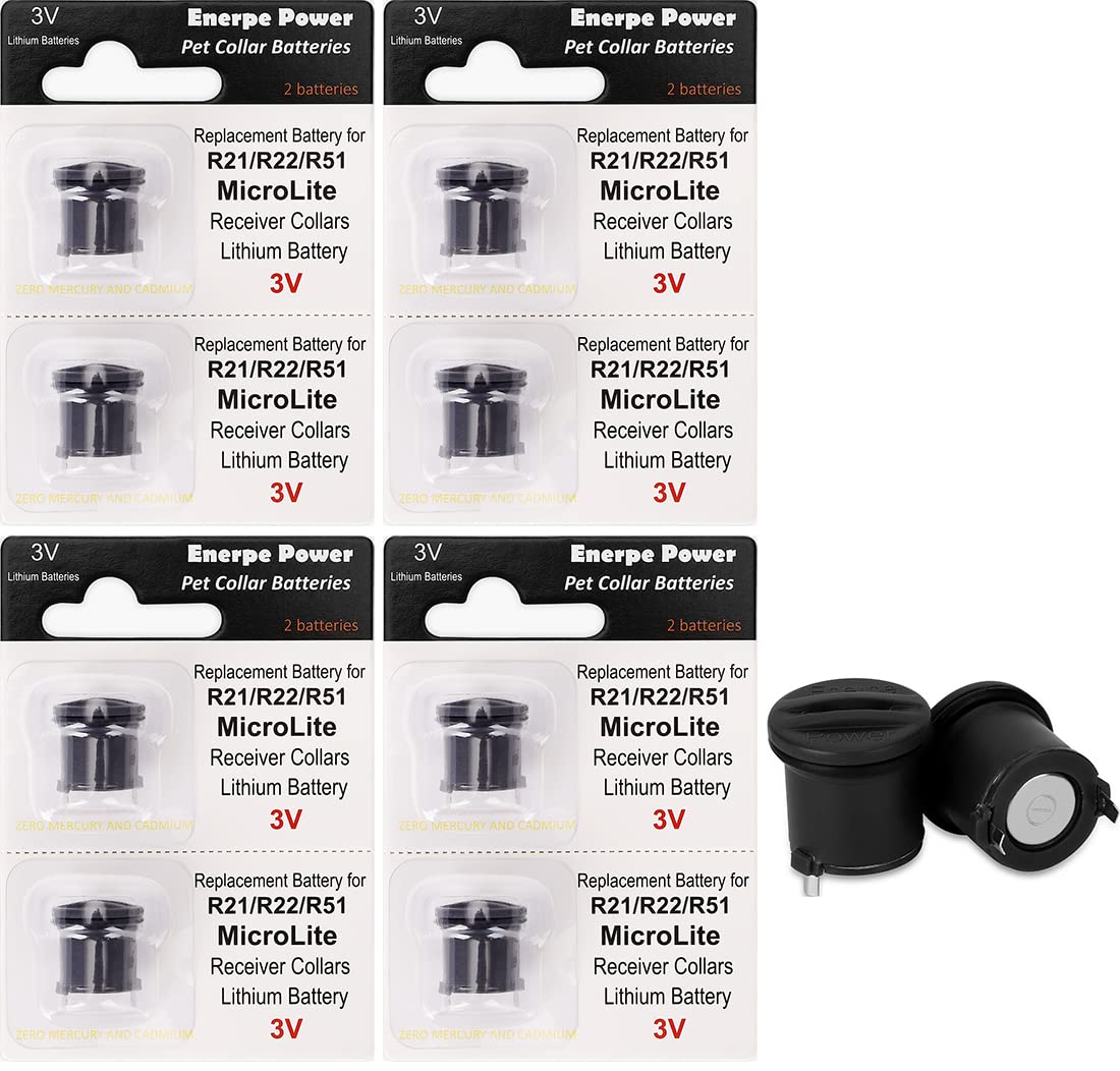 Dog Fence Batteries Long-Lasting & High Capacity Compatible with Invisible R21 R22 R51 and Microlite Fence Receiver Collars 8-Pack