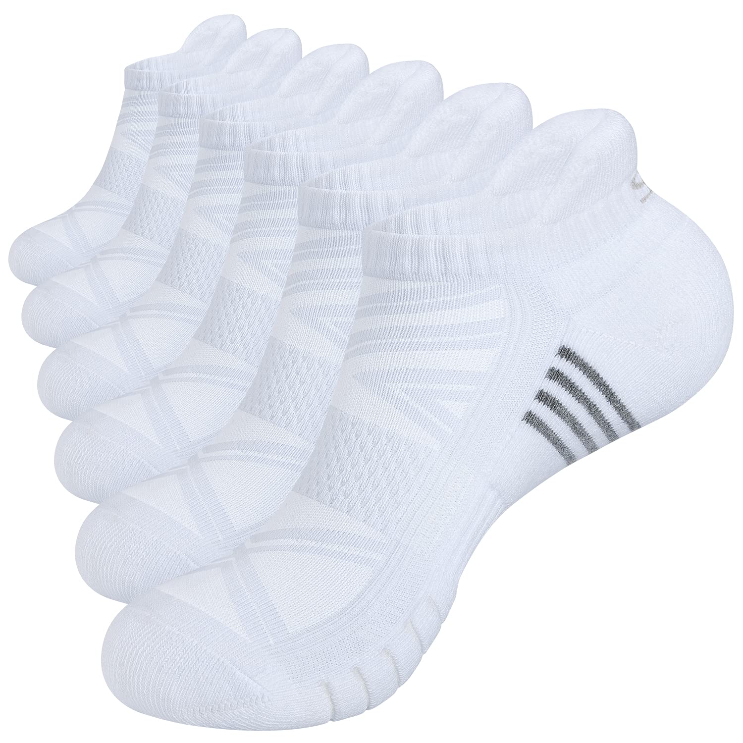 TANSTC Calcetines Hombre Mujeres 43-46 39-42 35-38 47-50 6 Pares, Deporte Algodón Calcetines Transpirable Cortos Calcetines Bajos Hombres Antideslizante Para Baloncesto, Adecuado Para Trabajo, Ocio