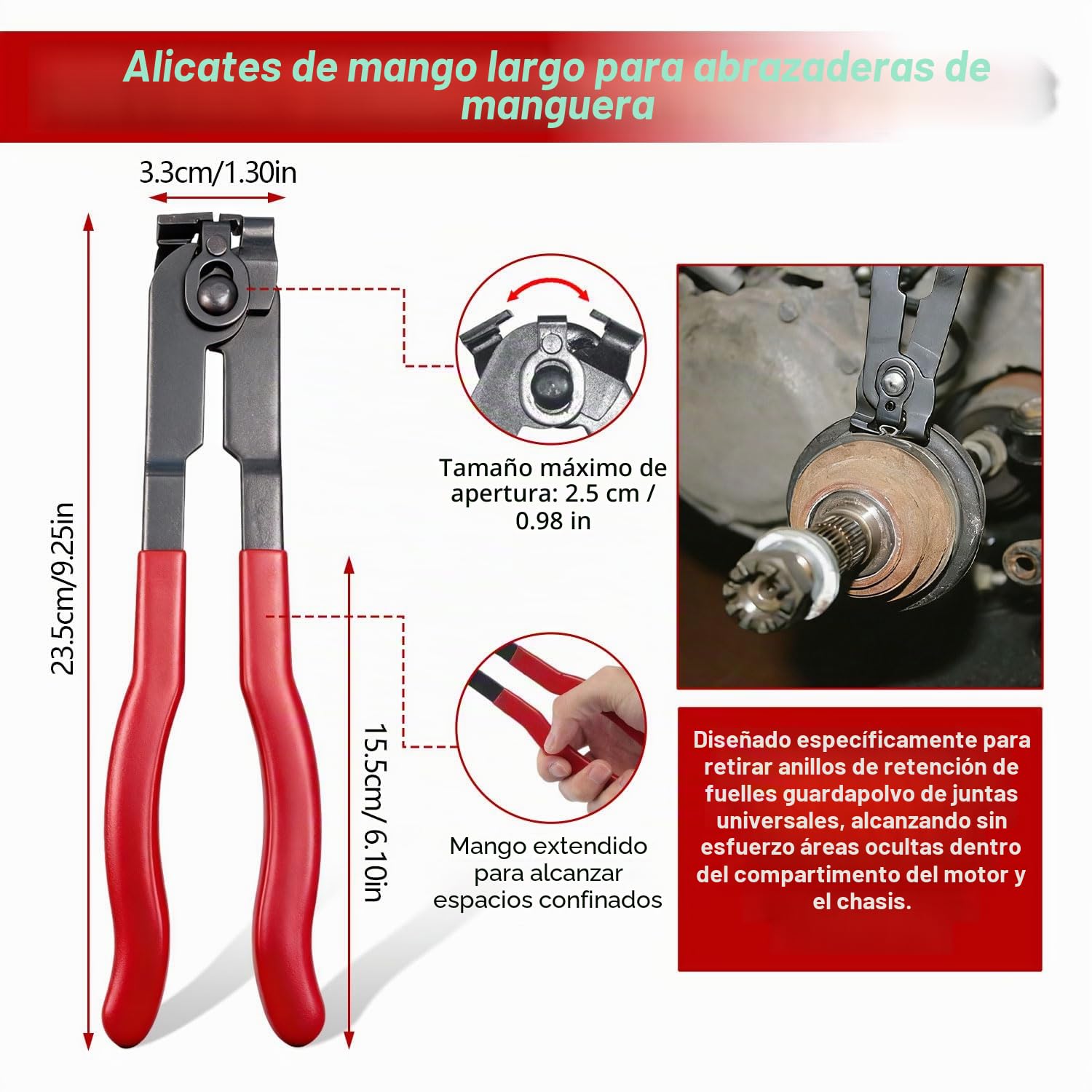 Juego de 4 Alicates Abrazaderas Coche Profesional con Alicate circlips Alicate Corte Alicates Tubos Acero Carbono Alta Resistencia para Abrazaderas Metalicas para Tubos Ferramentas Mecanica Auto