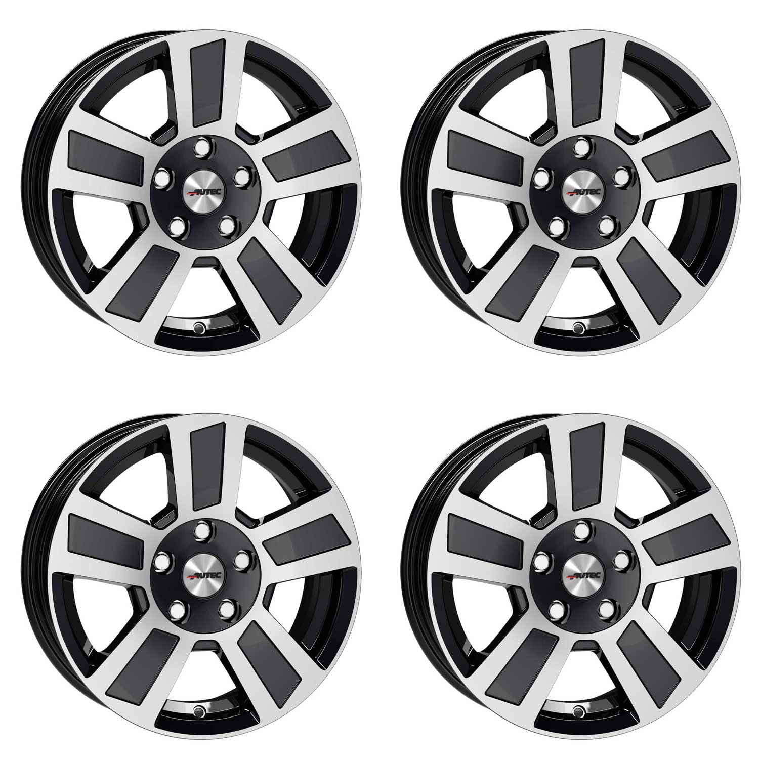 4x AUTEC Felgen Alufelgen TIGRIS 6.0x14 ET30 4x100 Schwarz poliert kompatibel mit Caravan/Anhänger (Trailer) Caravan/Anhänger (Trailer)