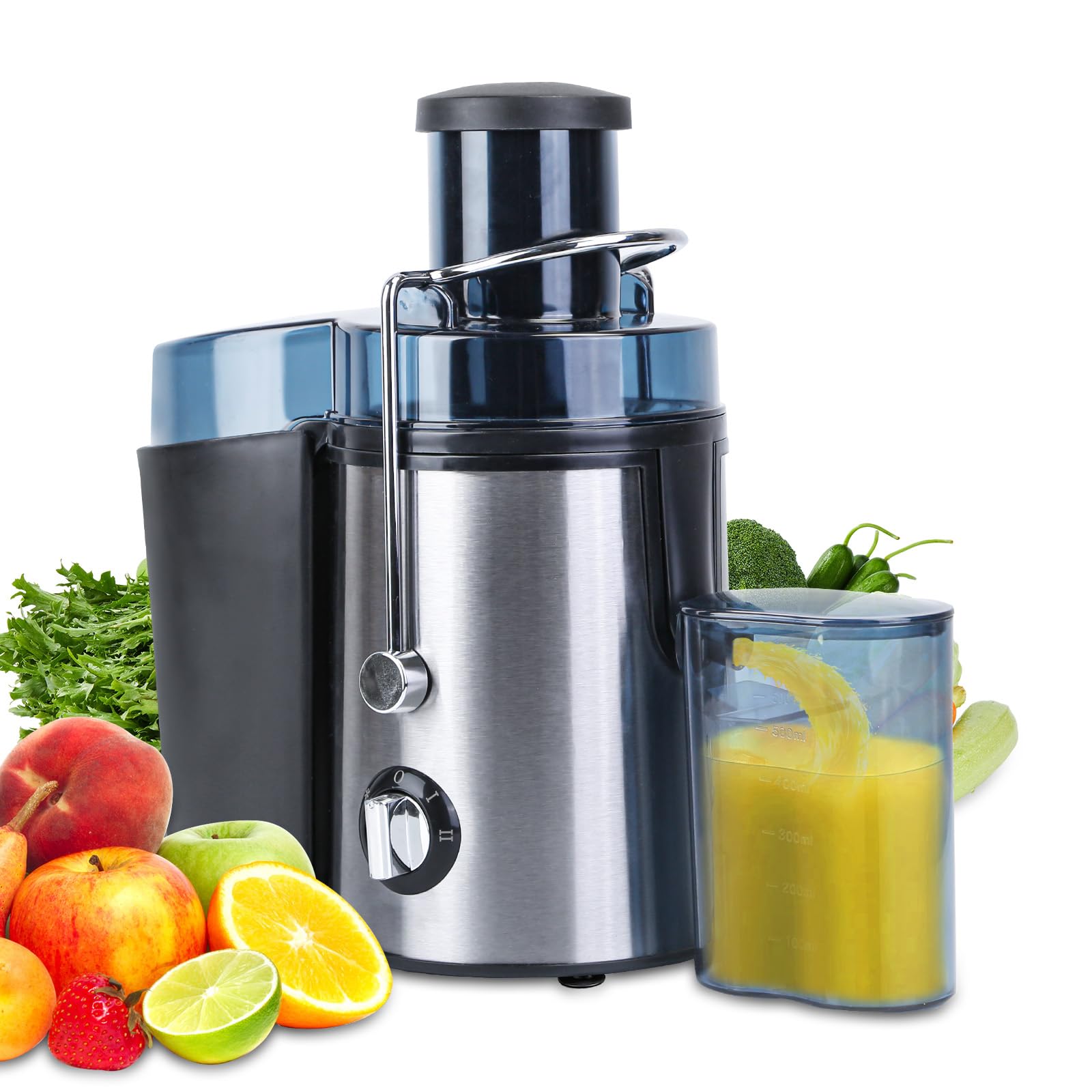 Juicer Machine, 1000W Centrifugal Juicer Extractor with Wide Mouth 2.6” Feed Chute for Whole Fruit and Vegetable, Electric Juicer with 2 Speeds, Easy to Clean