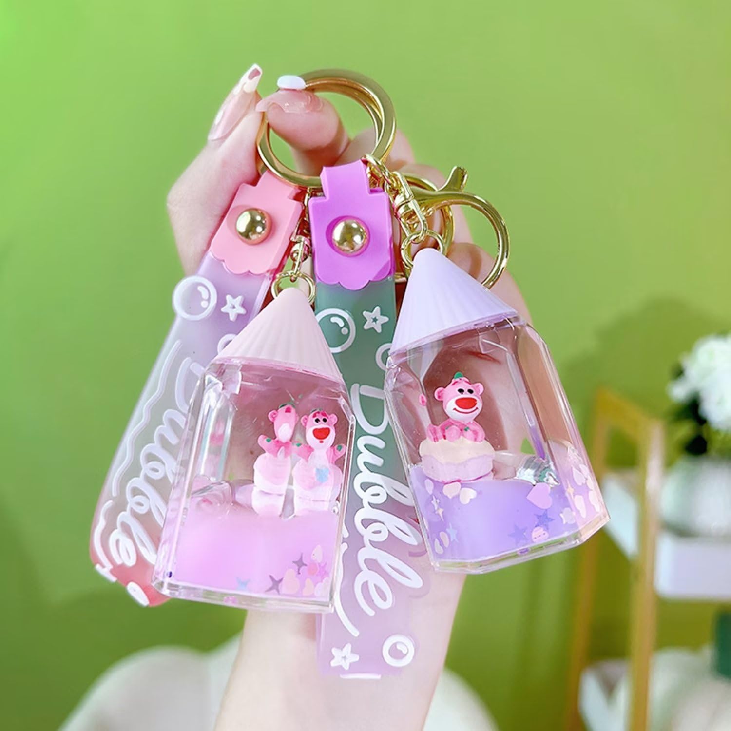 Porte-clés Avec Breloque Ours Casqué Mignon Y2K Peluche Planche à