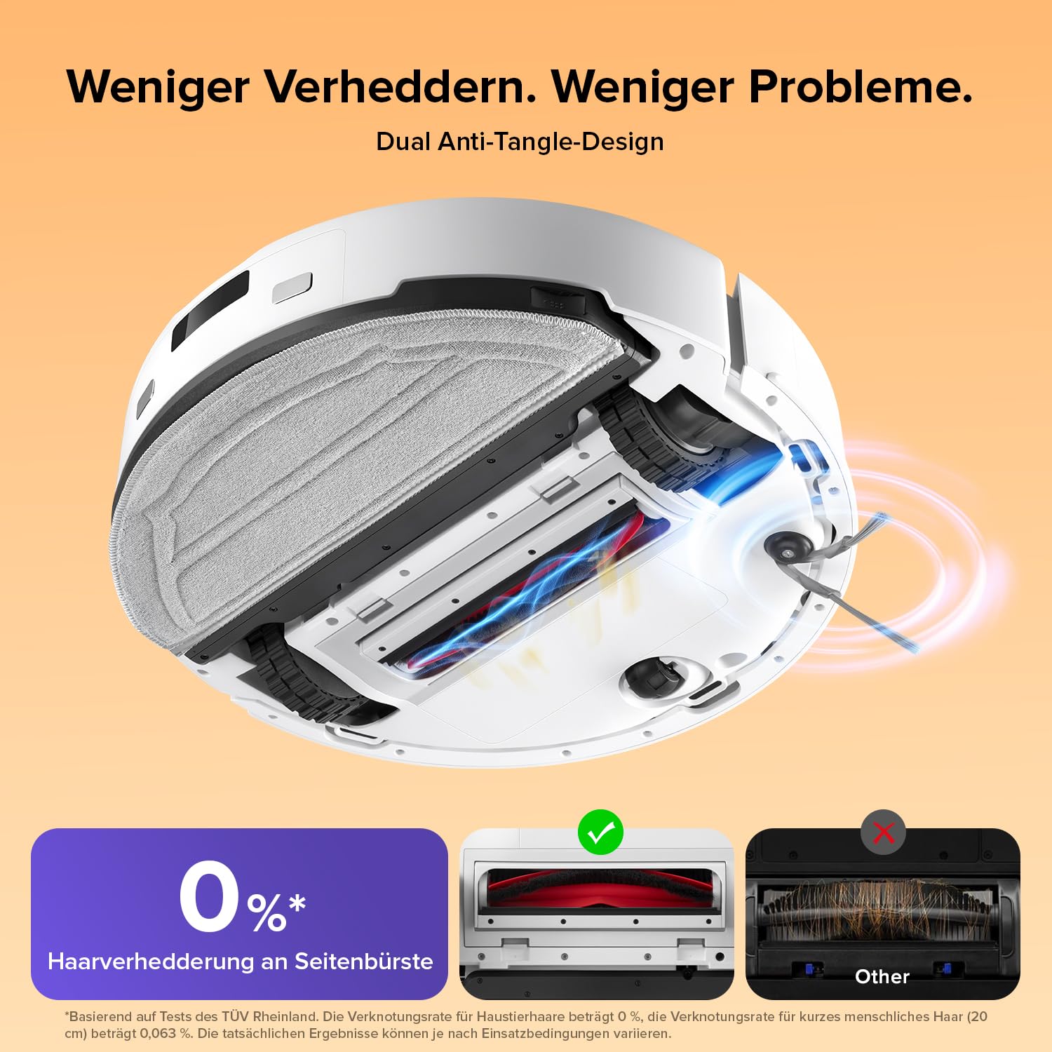 roborock Q10 S5 Saugroboter mit Wischfunktion, 10.000 Pa HyperForce Saugkraft, Dual Anti-Tangle System, Auto Lifting Mopping, Ideal für Tierhaare, Teppiche, Hartböden (Weiß)