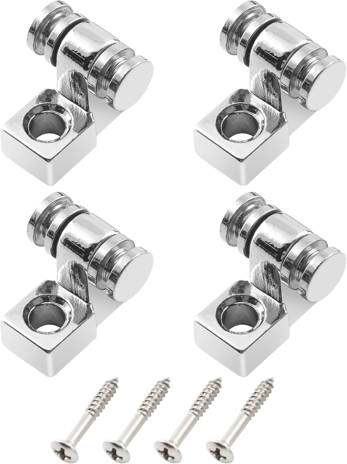 Musiclily Guitar Roller String Trees Guides String Retainers for Strat Tele Style Electric Guitar, Chrome(4 Pieces)