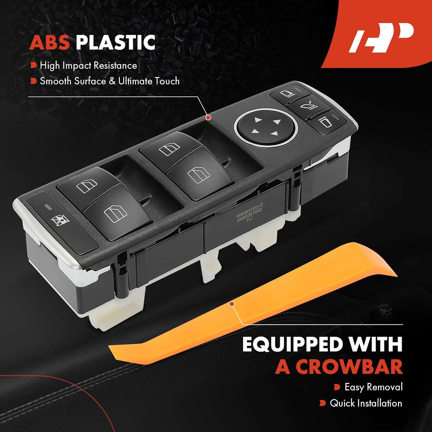 A-Premium - Front Driver Side - Master Power Window Switch Compatible with 2008-2017 Mercedes-Benz C230, C250, C300, C350, C63 AMG, E350, E400, E550, GLK350, Replace# 2049055402, 2128208310