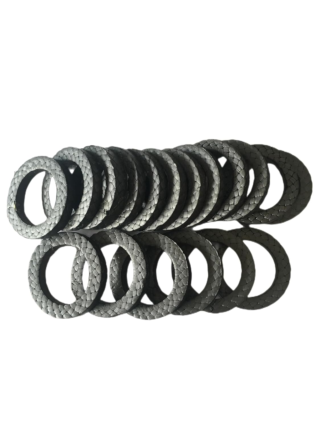 10Pcs PTFE Graphite Braided Packing Ring for Pumps, Valves, and Shafts - Seals for Industrial Applications(OD78*ID58*10mmT)