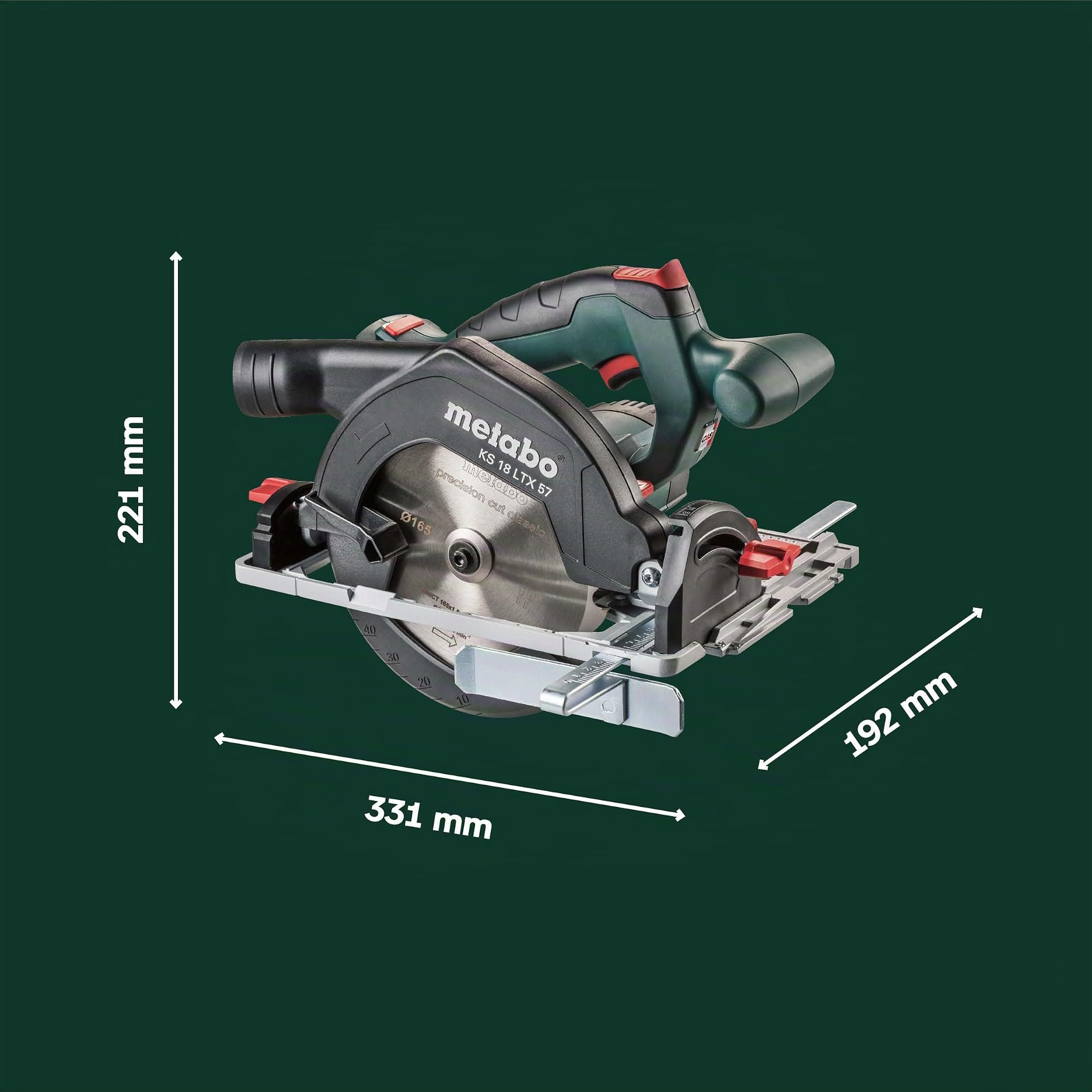 metabo Akku-Handkreissäge KS 18 LTX 57, 18V Elektrische Holz-Kreissäge