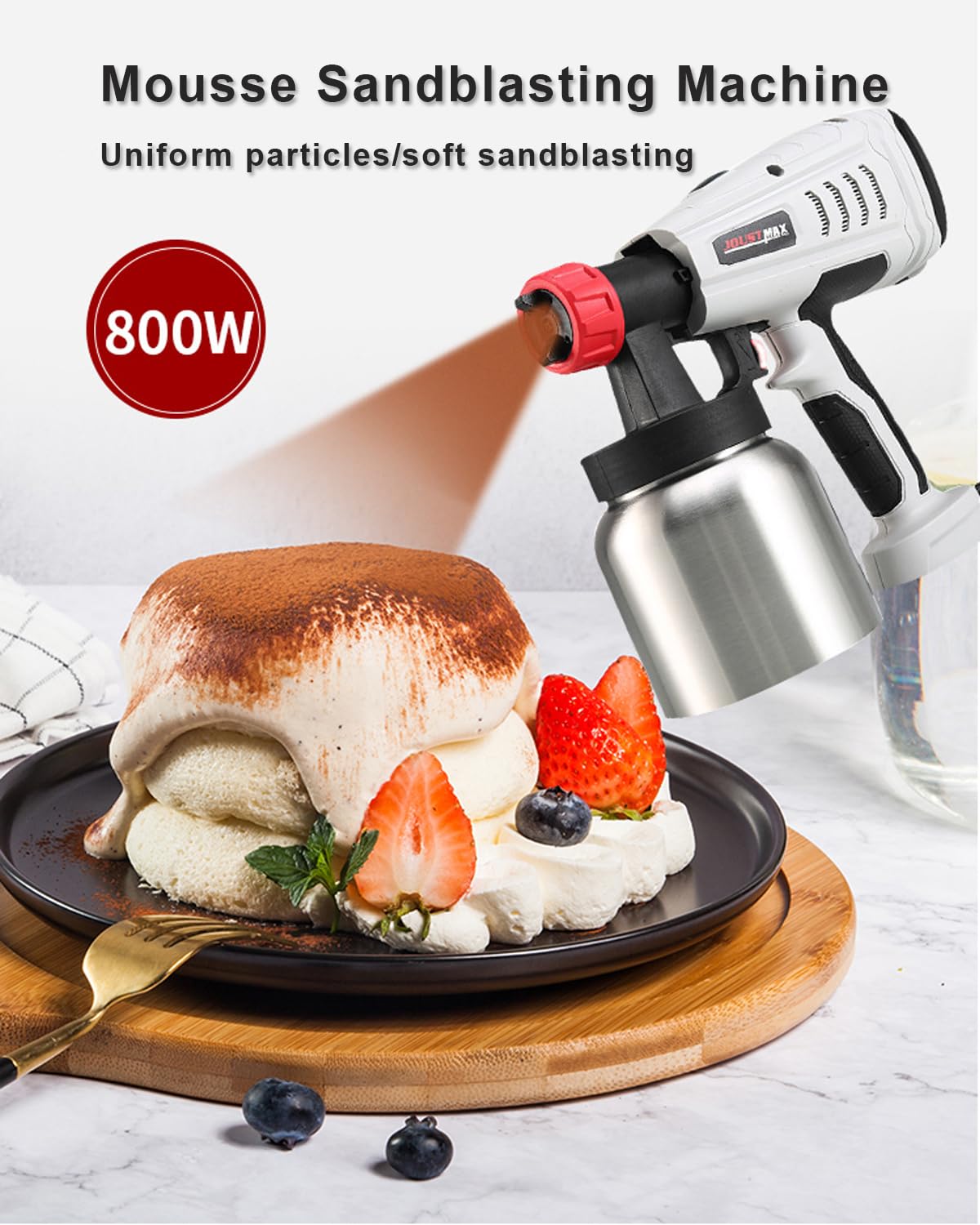 Pistola a Spruzzo per Cioccolato Da 800 W per Torte, Pistola a Spruzzo per Colorare Aerografo per Torte Fai Da Te Con Ugelli Da 1,3 mm, 2,6 mm, Per Pasticceri, Pittori