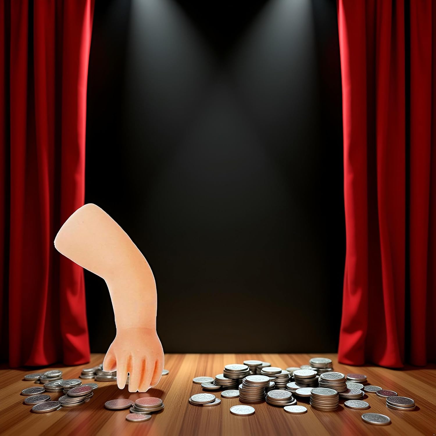 1pc Little Hand Coin Disappeared Trick Tools,Close-Up Magic Show Props Stylish and Popular Joke Magic Coins Disappear Gimmicks,Magic Kits and Accessories,Novelty and Gag Toys