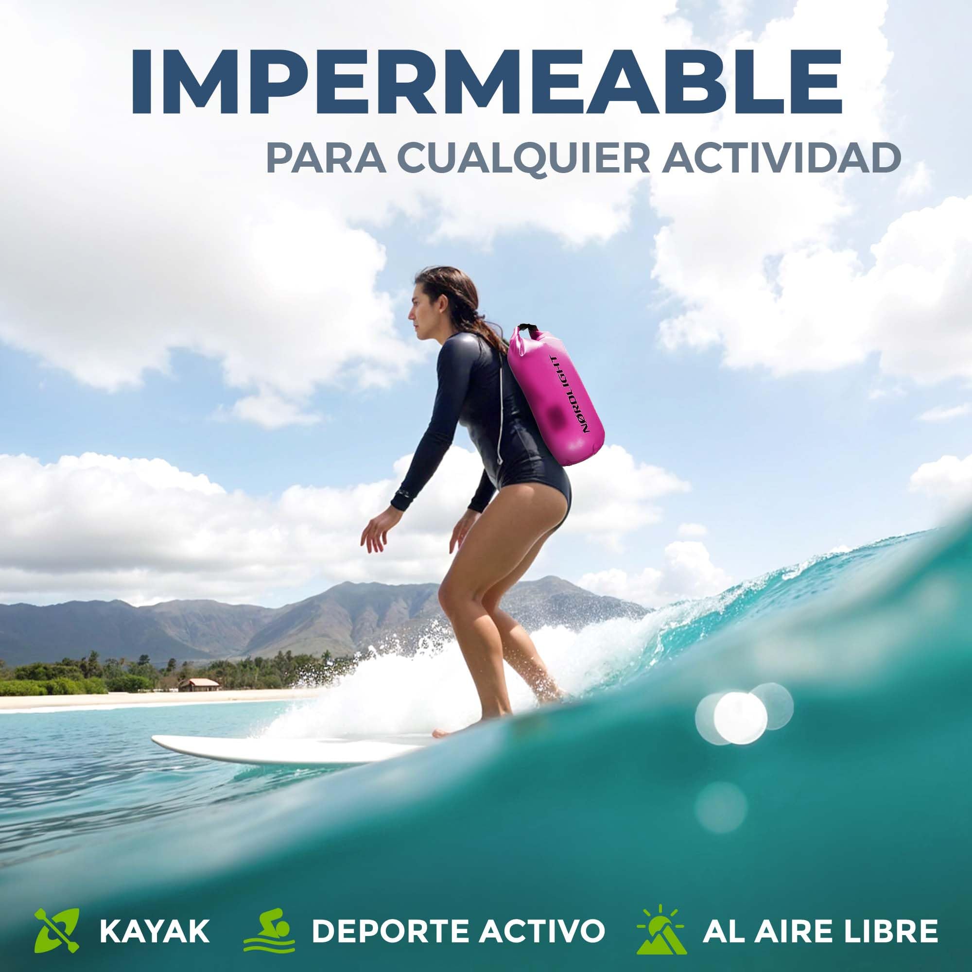 Nordlight Mochila Impermeable Roll Top 25L - Hybrid 25" | Bolsa Seca Con Compartimento Para Portátil De 15 Pulgadas, Bolsillos Exteriores E Interiores, Sistema De Transporte Acolchado — view 9